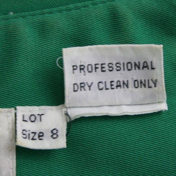 Vintage 80's R. B. Design Group Lime Green Poly Microfiber Midi Dress SZ 8 EUC - Picture 11 of 12